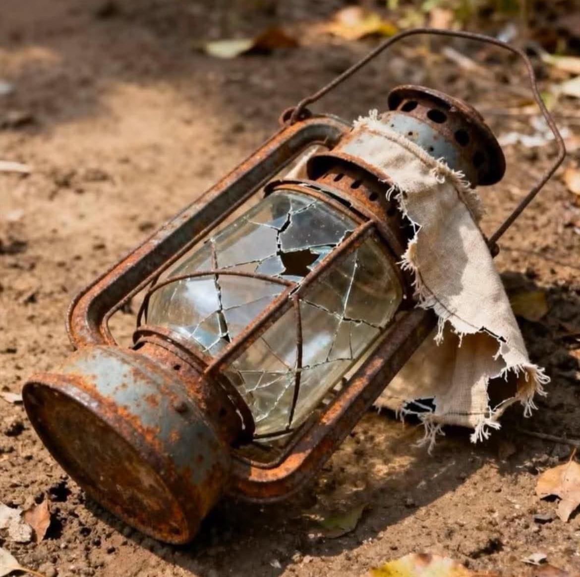 The lantern is broken