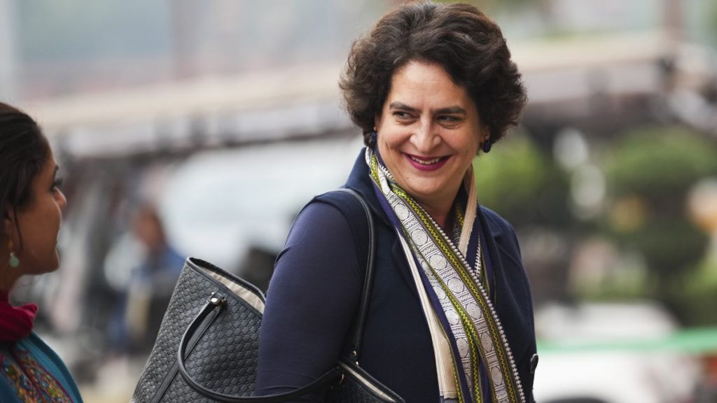 Priyanka Gandhi sat sit in protest
