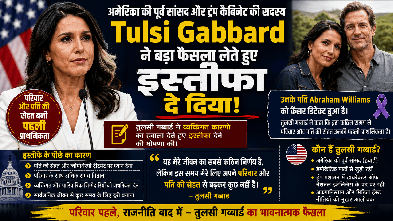 Tulsi Gabbard resigned in cabinet