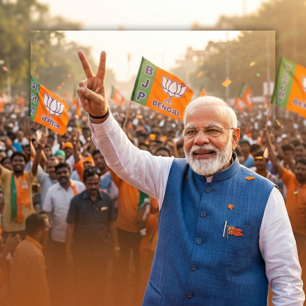 PM Modi happy after Bengal victory