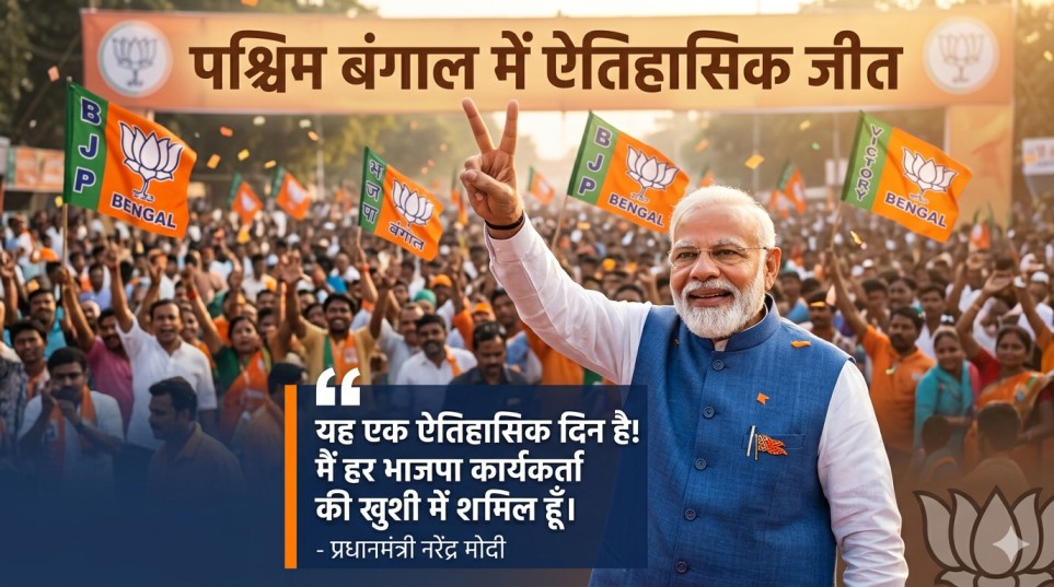 PM Modi happy after Bengal victory