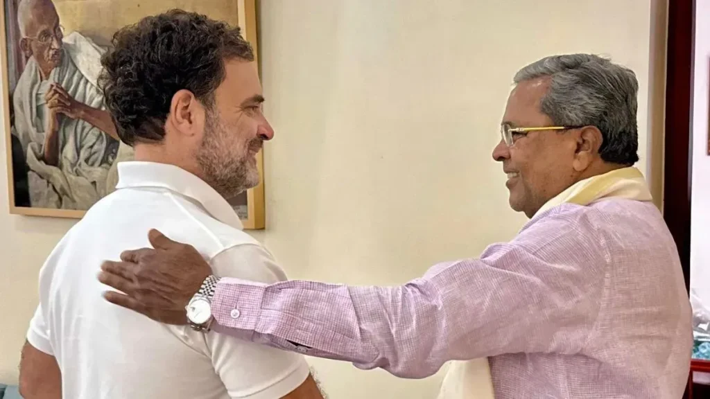 Siddaramaiah meets Rahul Gandhi