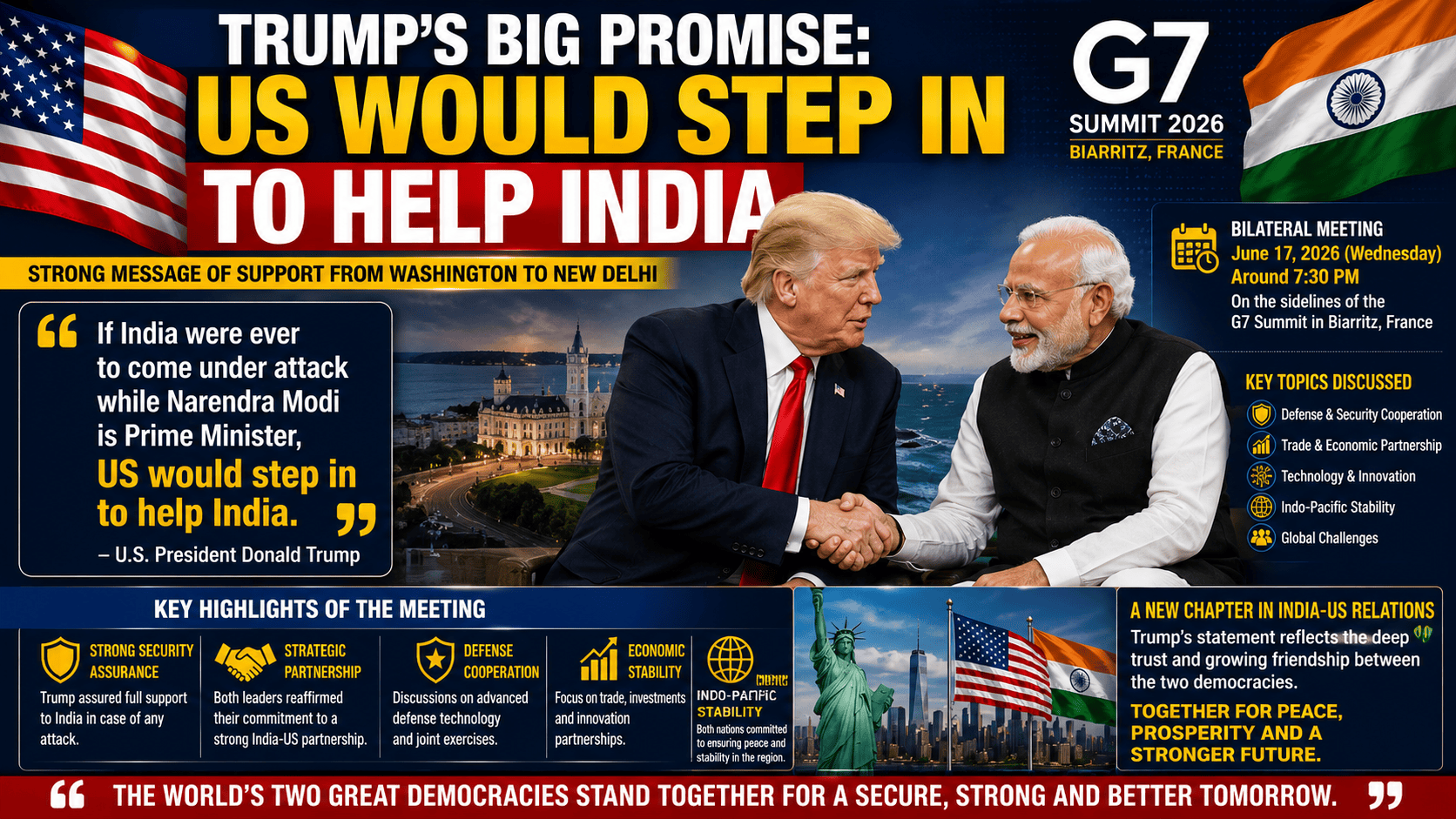 US would step in to help India