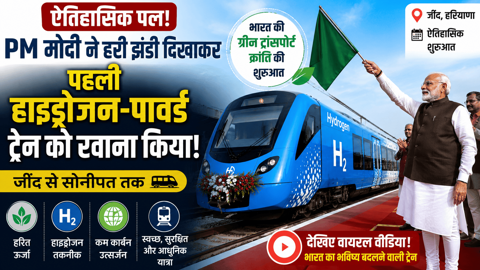 PM Modi Flags first hydrogen train