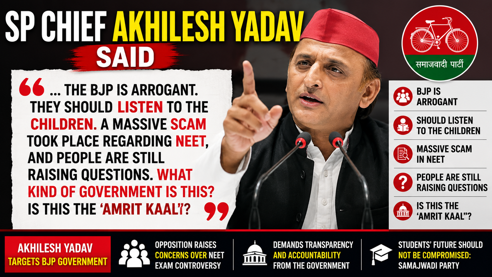 SP chief Akhilesh Yadav said