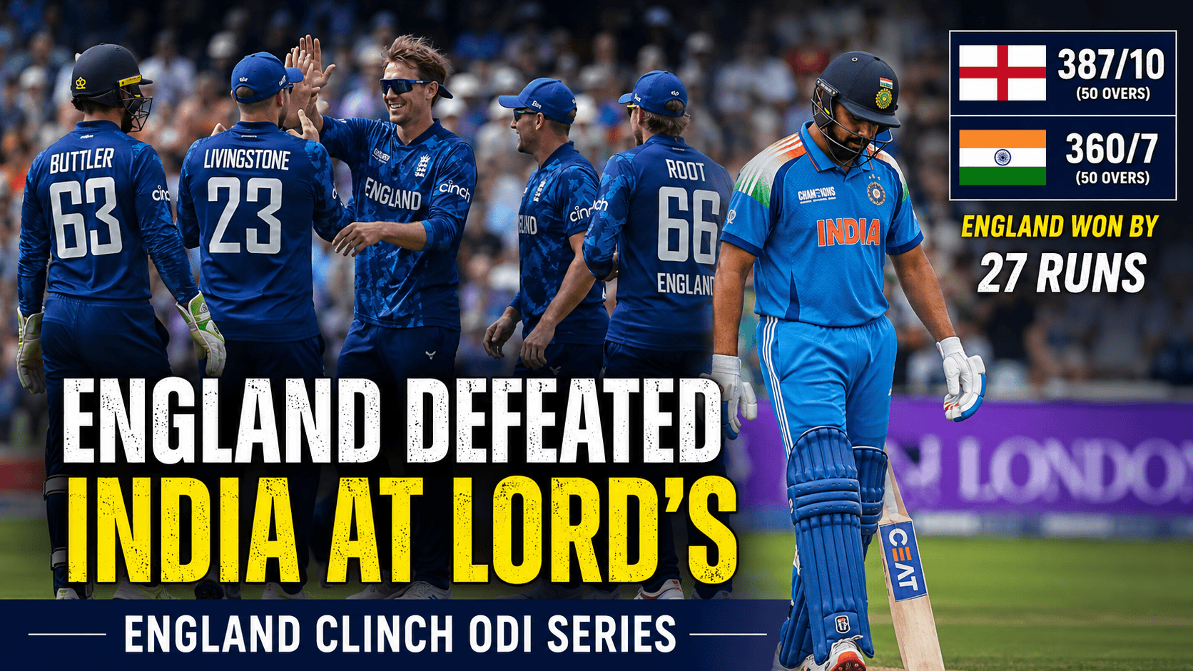 England defeated India at Lord