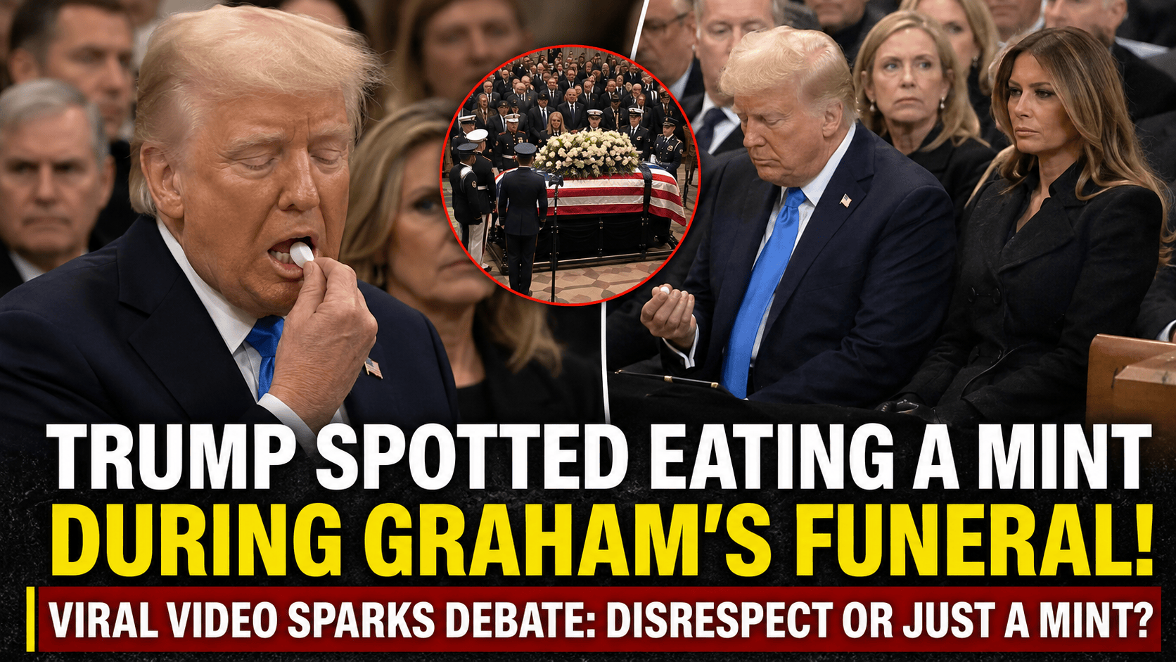 Trump spotted Graham funeral