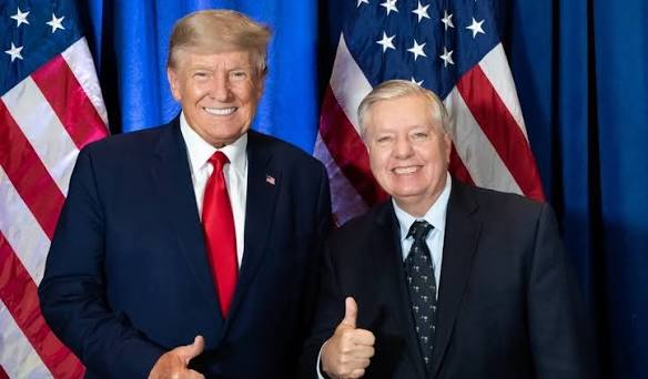 Trump spotted Graham funeral