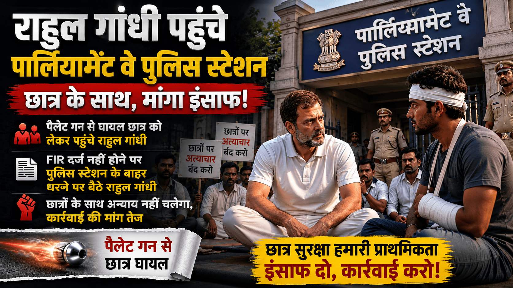 Rahul Gandhi arrived Parliament Way