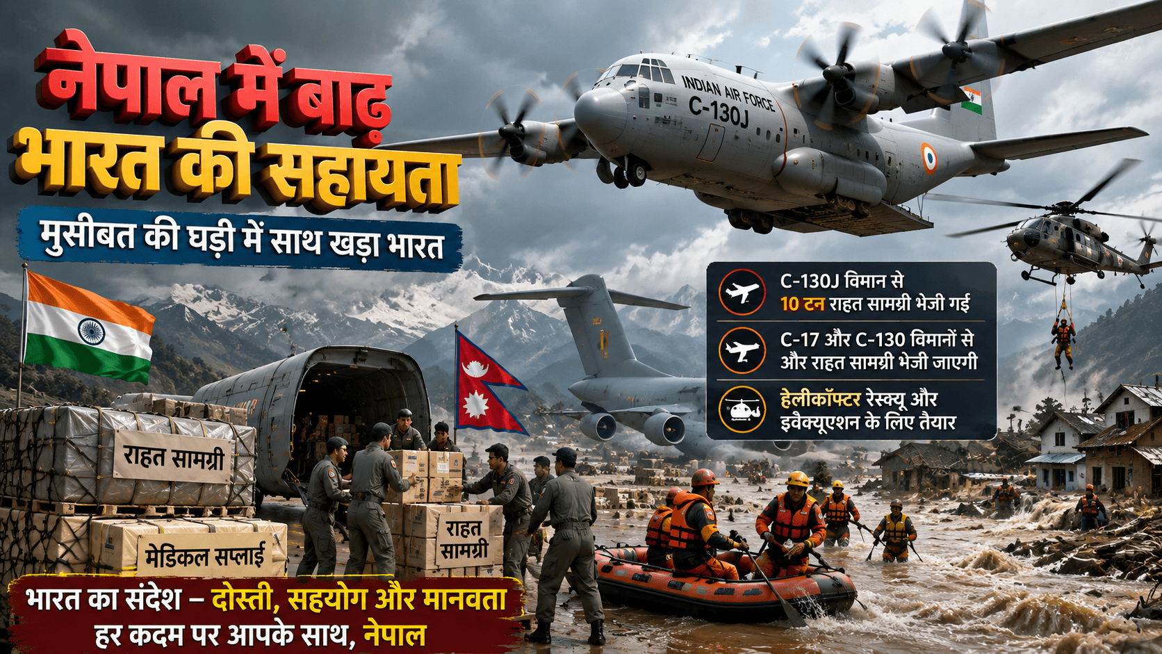 India has helping to Nepal
