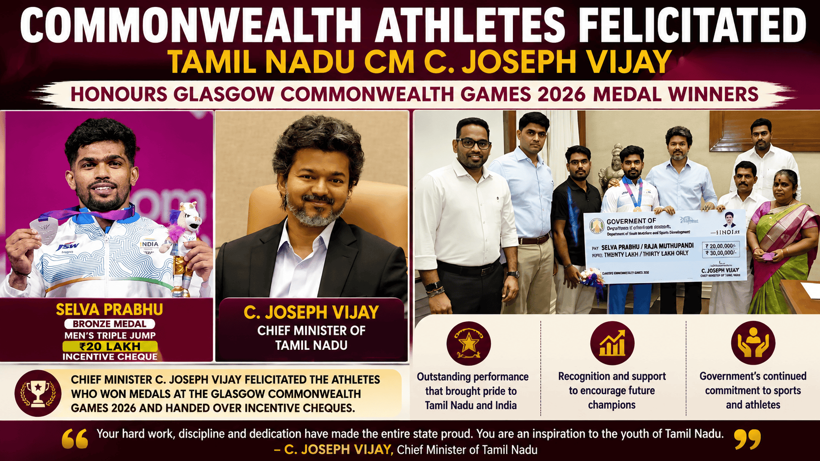 Commonwealth athletes felicitated