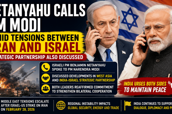 tensions between Iran and Israel, Iran Israel tensions 2026, Iran Israel conflict, Iran Israel latest news, Benjamin Netanyahu calls PM Modi, Netanyahu Modi phone call, PM Modi Netanyahu conversation, Modi Netanyahu latest news, India Israel strategic partnership, India Israel relations 2026, India on Iran Israel conflict, PM Modi on Middle East crisis, Netanyahu on West Asia crisis,