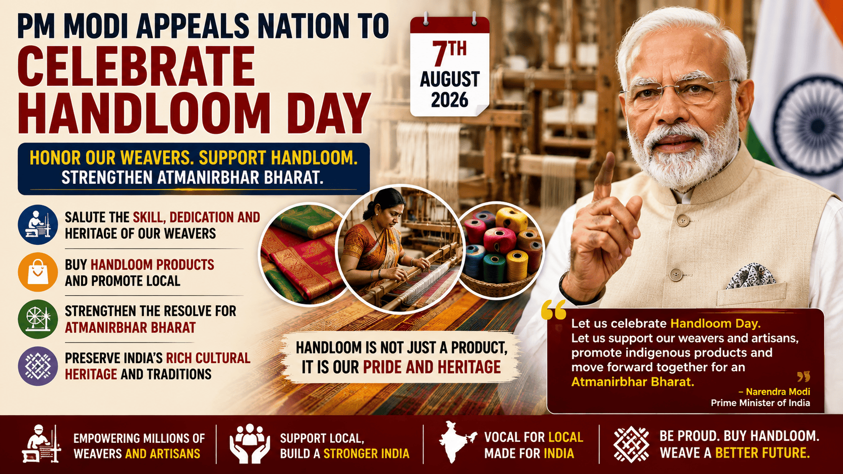 Modi Appeal selebrate Handloom Day