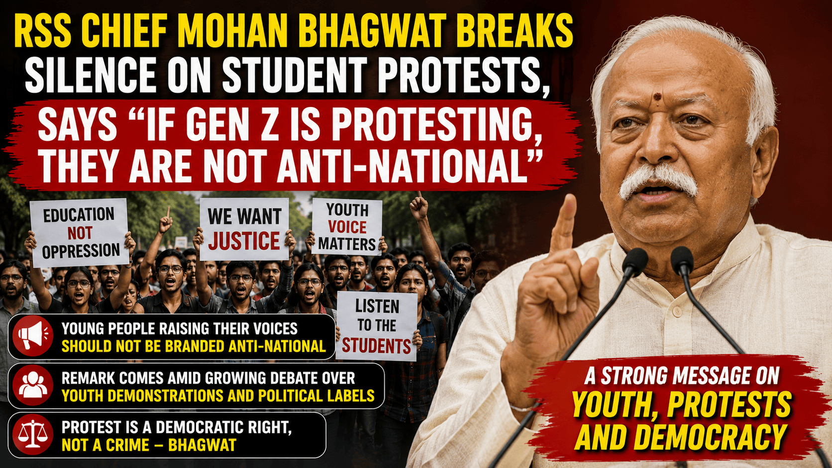 RSS Chief Mohan Bhagwat Breaks
