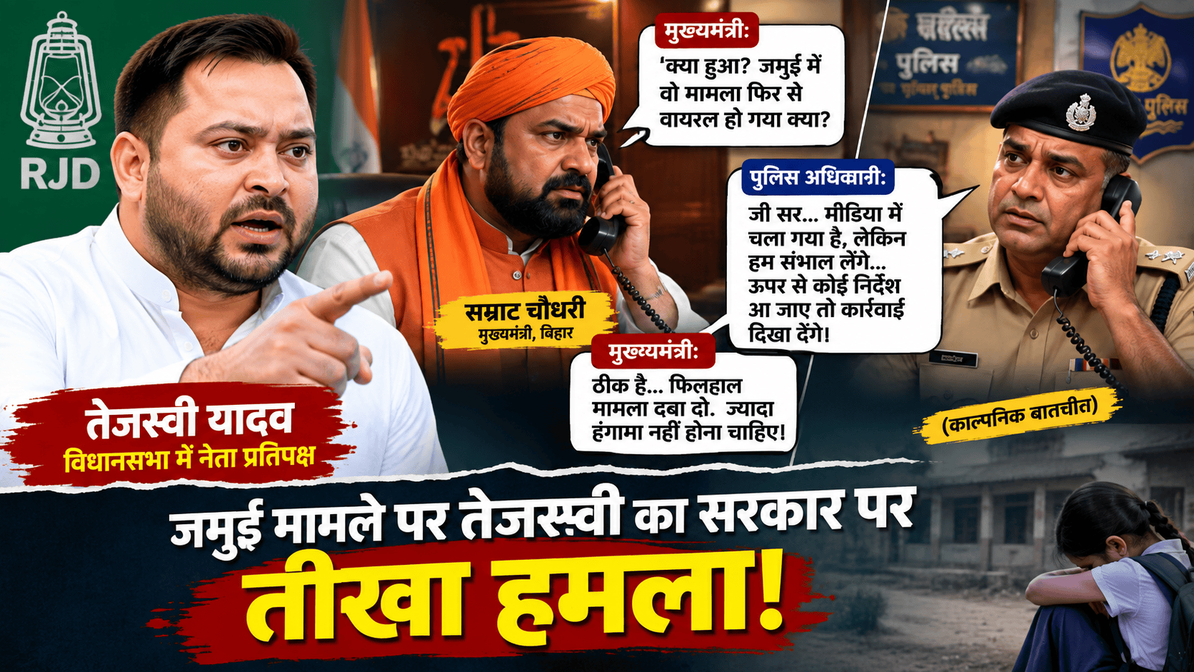 Tejashwi jibe at the Jamui incident