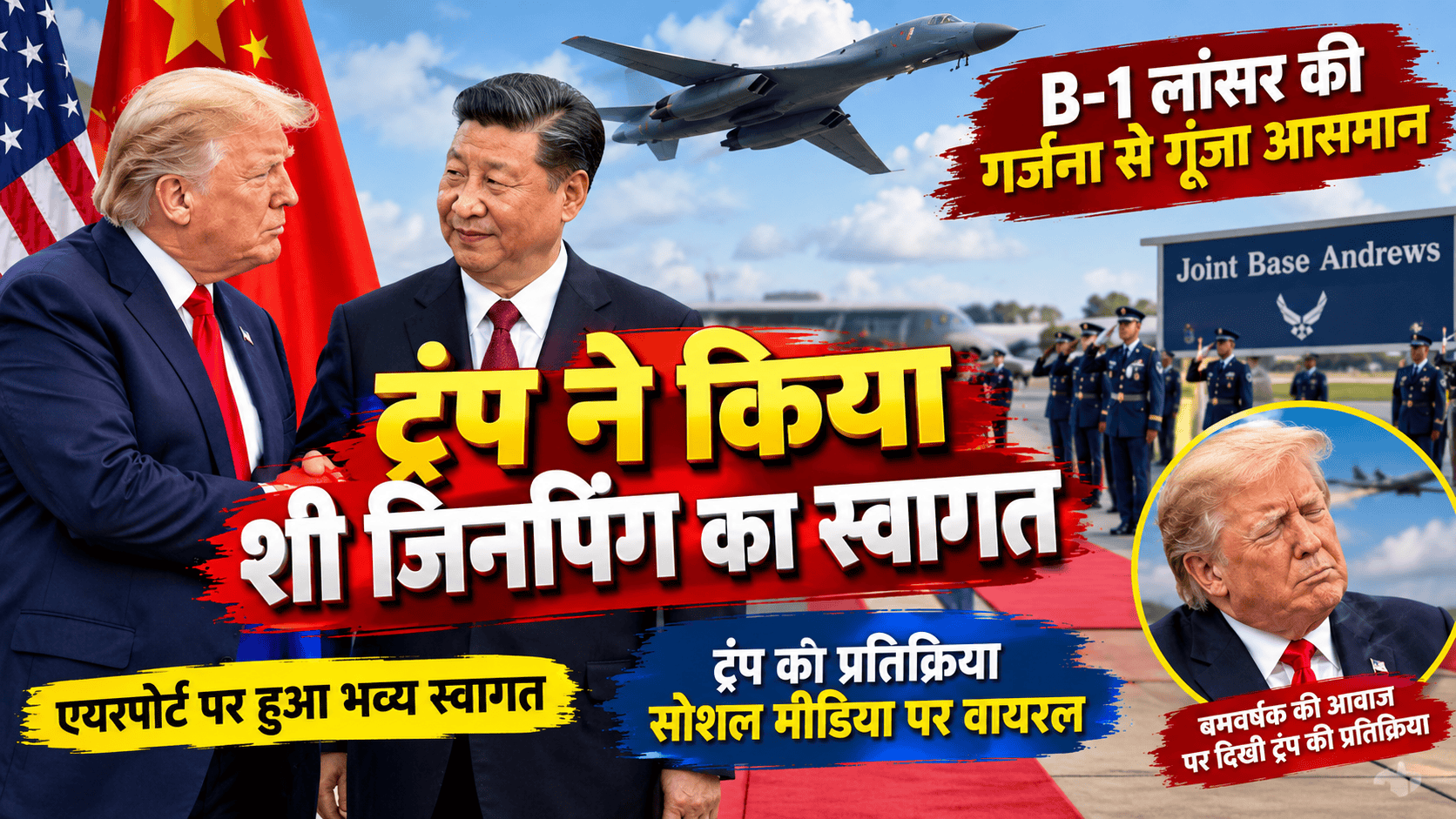 Trump arrived to welcome Xi Jinping