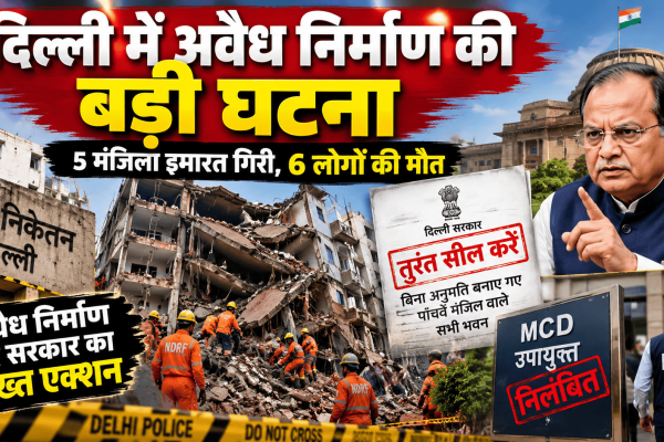 Unauthorized building collapsed